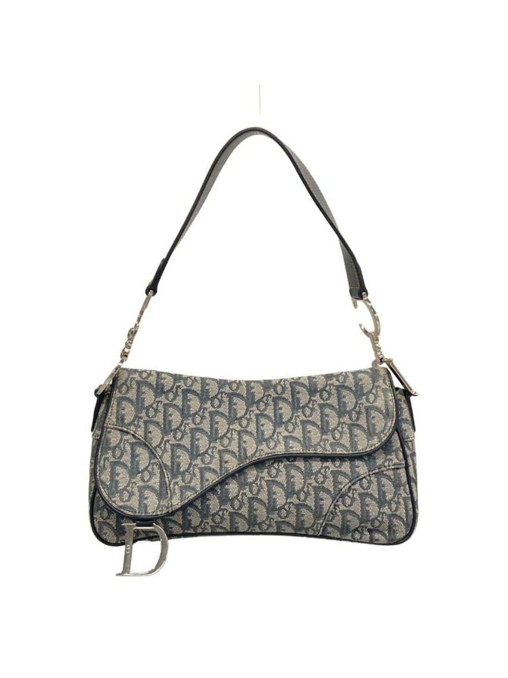 Dior Shoulder Bag Double Navy Ivory Leather